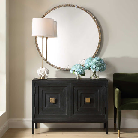 Odeon Shell Inlay Round Mirror - Bronze by Uttermost - View 2