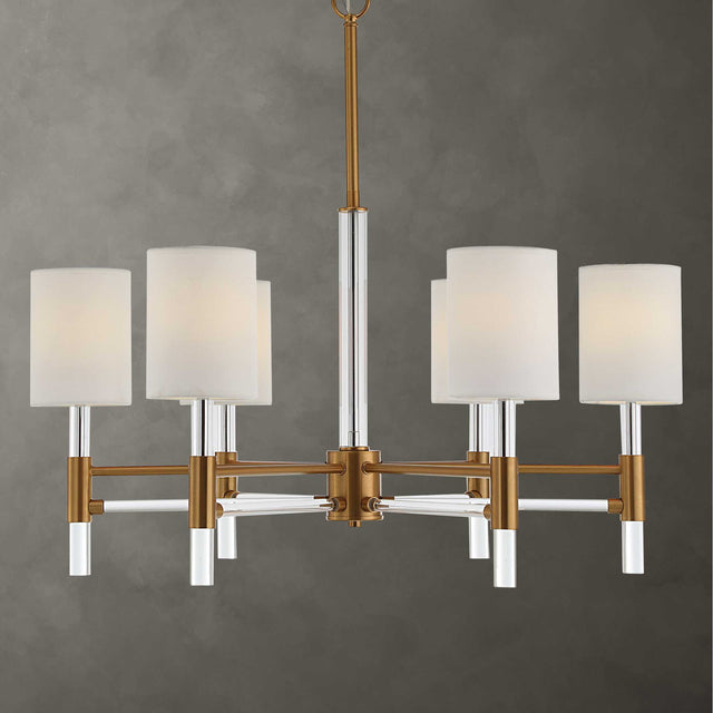 Welkin 6 Light Modern Chandelier - Gold by Uttermost - View 1