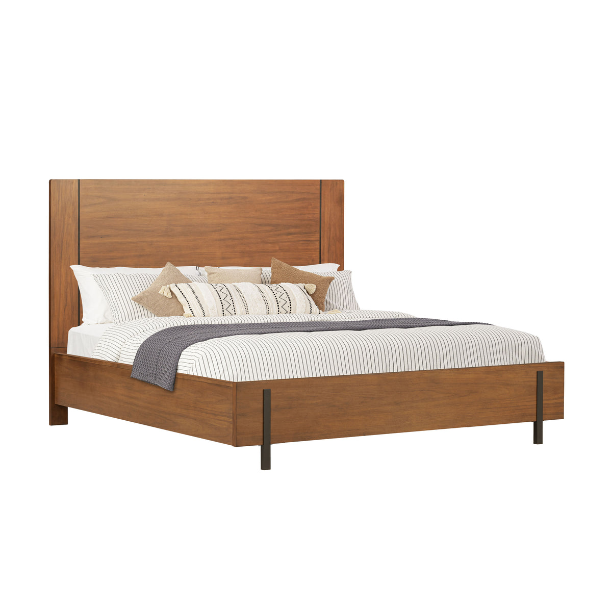 Lincoln King Panel Bed - Warm Walnut | Flexsteel
