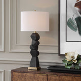 Demelo Stacked Wood Table Lamp - Black by Uttermost - View 2