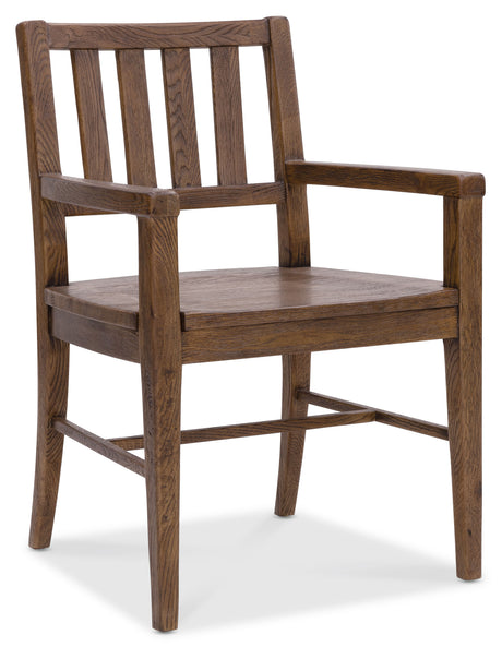 Driftwood Splatback Arm Chair (Set of 2) Worn Saddle - Dark Brown by Hooker Furniture - View 1