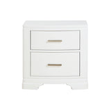 White Finish Sleek Design Nightstand with Two Storage Drawers Transitional Style Bedroom Furniture 1pc