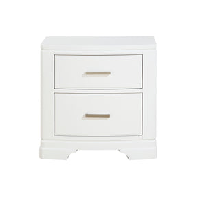 White Finish Sleek Design Nightstand with Two Storage Drawers Transitional Style Bedroom Furniture 1pc