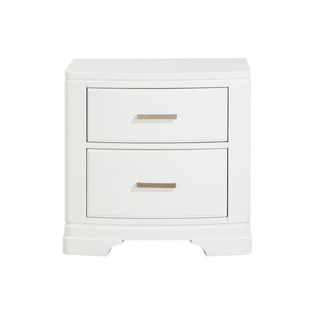 White Finish Sleek Design Nightstand with Two Storage Drawers Transitional Style Bedroom Furniture 1pc