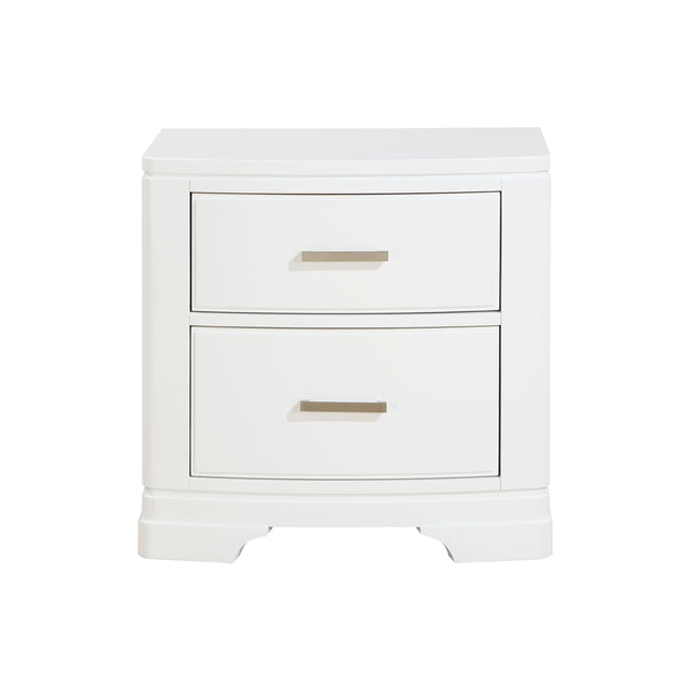 White Finish Sleek Design Nightstand with Two Storage Drawers Transitional Style Bedroom Furniture 1pc