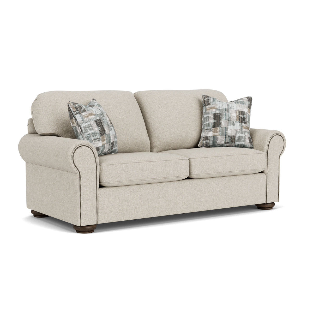 Preston Fabric Stationary Full Sleeper With Nailhead Trim | Flexsteel
