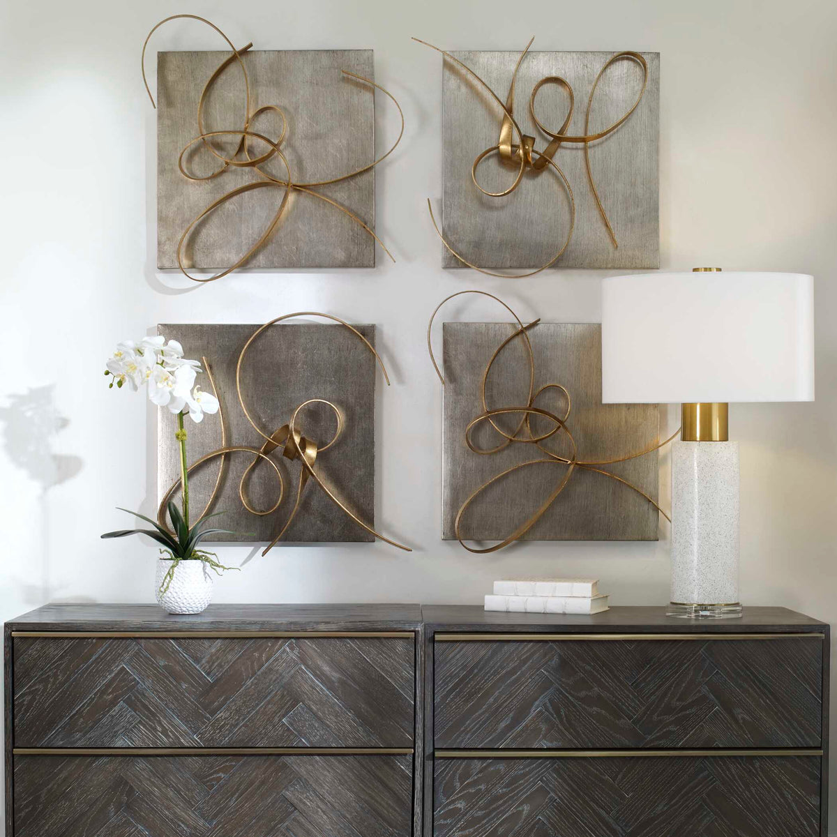 Harmony Metal Wall Art (Set of 2) - Gold / Silver by Uttermost - View 3