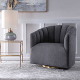 Cuthbert Modern Swivel Chair - Dark Gray by Uttermost - View 3