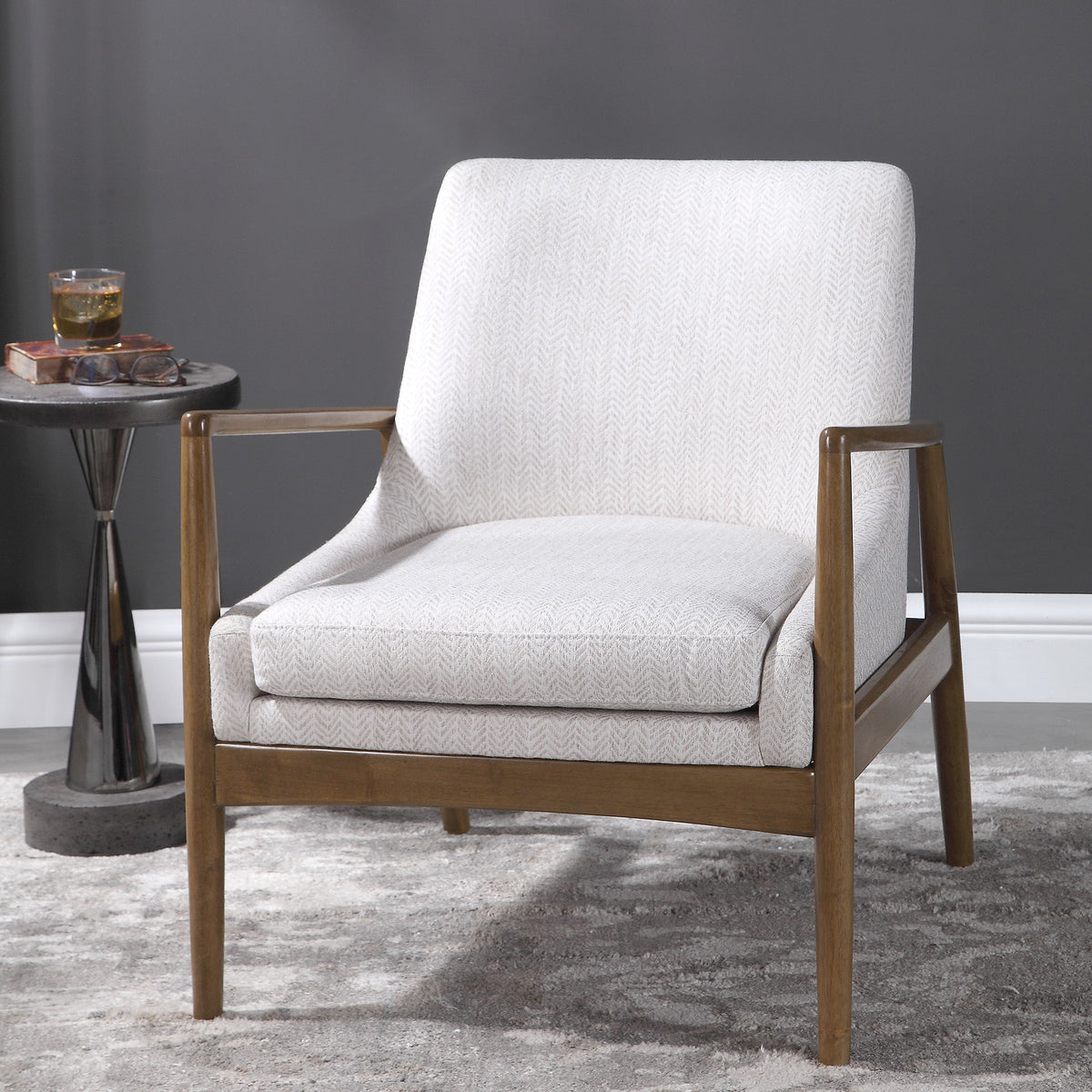 Bev Accent Chair - White / Dark Brown by Uttermost - View 6