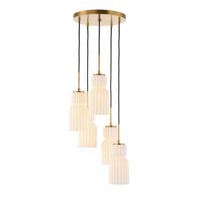 Vanier 5 Light Cluster Pendant - Gold by Uttermost - View 1