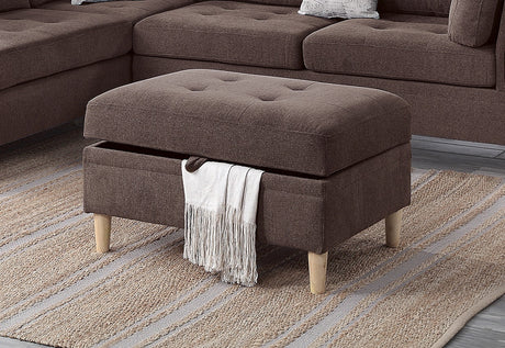 3-PCS Reversible Sectional Set Living Room Furniture Chocolate Color Chenille Couch Sofa, Reversible Chaise Ottoman - sold by Home Elegance USA