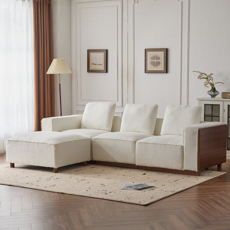 CHITA Modular L-Shaped Sectional Sofa with Larger Seats in Beige Fabric - sold by Home Elegance USA