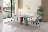 71" Pandora color sintered stone dining table with 6 pcs Chairs | Home Elegance USA