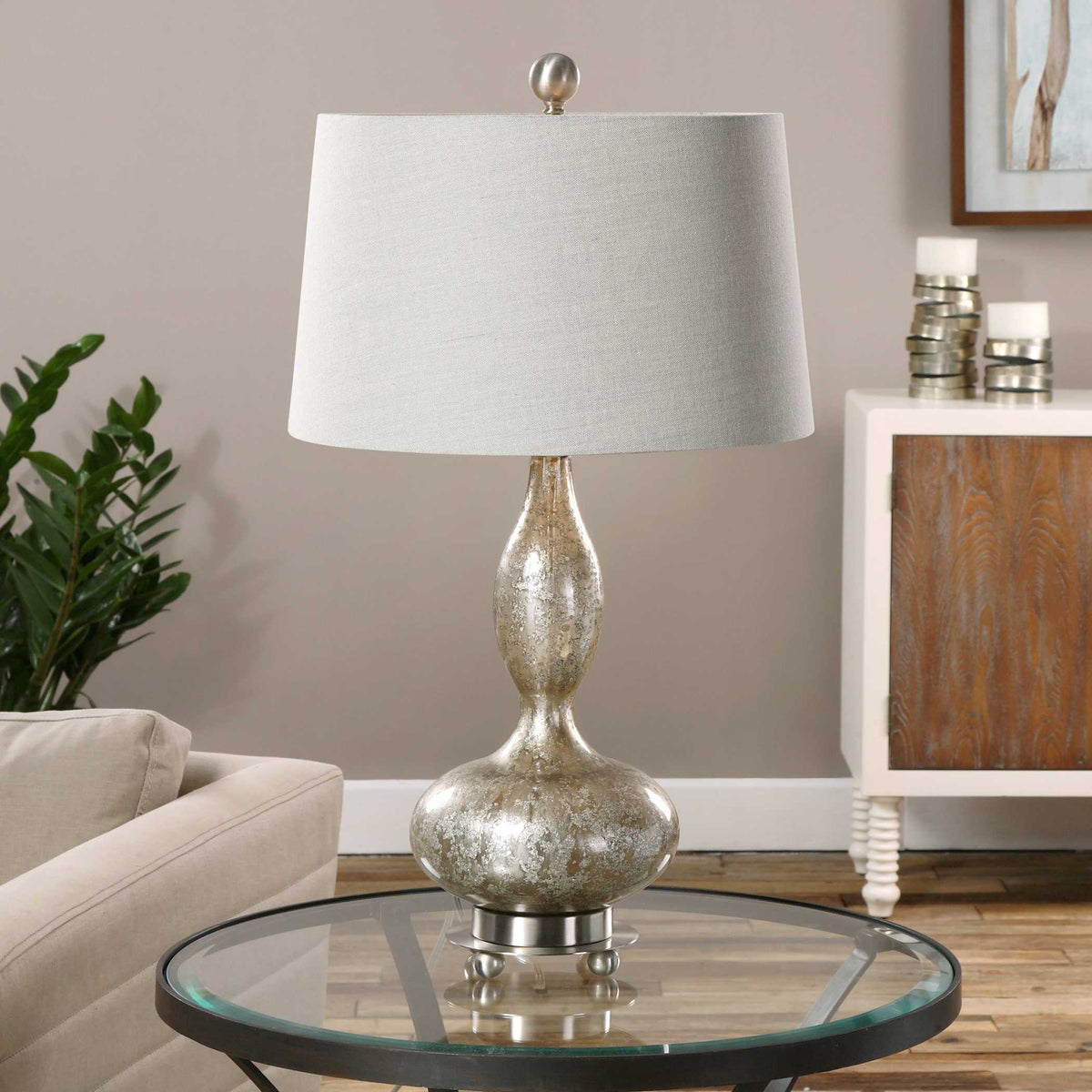 Vercana Table Lamp (Set of 2) - Silver / White by Uttermost - View 2