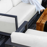 Remsen Outdoor Lounge Chair Black / Oyster - Black / White by Uttermost - View 14
