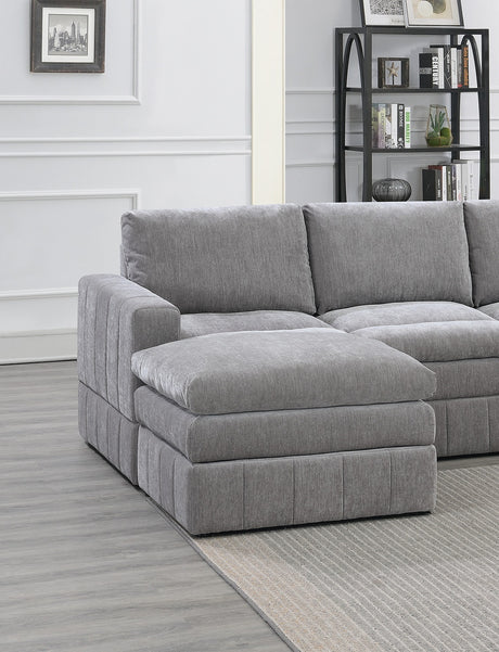 6-Piece Modular Sectional Sofa Set – Graphite Morgan Suede with Plush Pillow Top & Triple Layer Cushion | Modern Comfort for Living Rooms - sold by Home Elegance USA