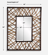 Teak Maze Rectangle Mirror - Dark Brown by Uttermost - View 6