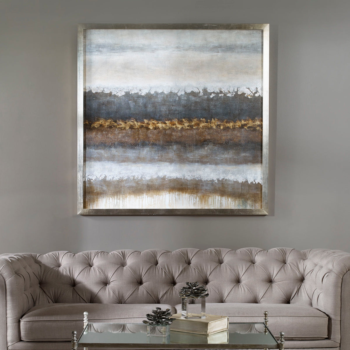 Layers Landscape Art - Silver / Light Brown by Uttermost - View 4