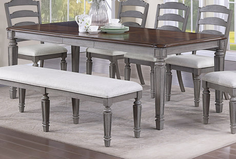 Light Grey And Cherry Contemporary Style 1pc Dining Table Wooden Frame Dining Room Furniture