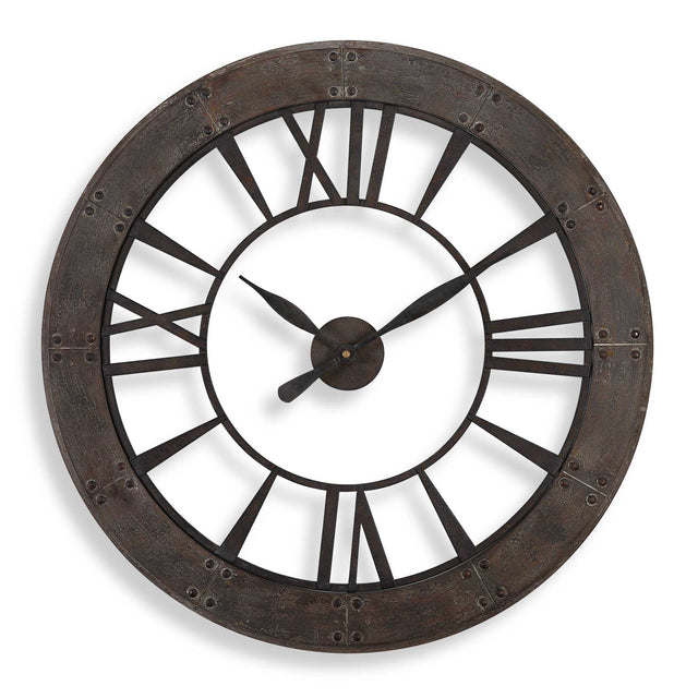 Ronan Wall Clock - Dark Brown by Uttermost - View 1