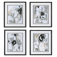 Tangled Threads Abstract Framed Prints (Set of 4) - Silver / White by Uttermost - View 1