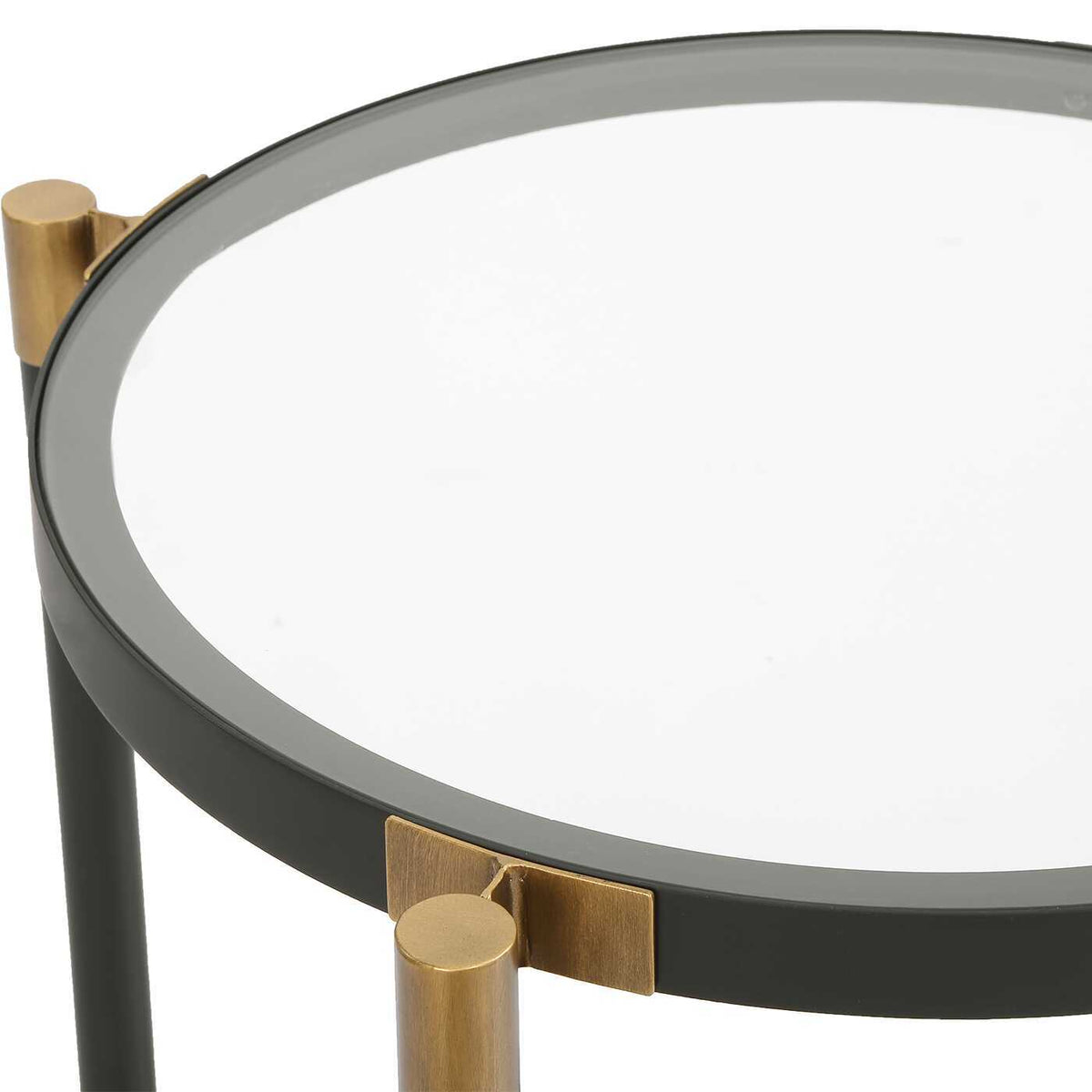 Chadid Round Glass Side Table - Black by Uttermost - View 6