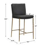 Ascend Counter Stool Charcoal - Black / Gold by Uttermost - View 10