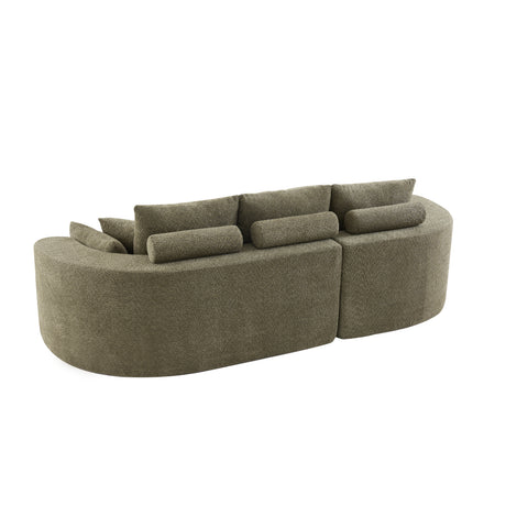 106 in. 2 - Piece Fabric Cloud Curved Sectional Boucle Sofa,CHAISE LOUNGE, FOREST GREEN - sold by Home Elegance USA