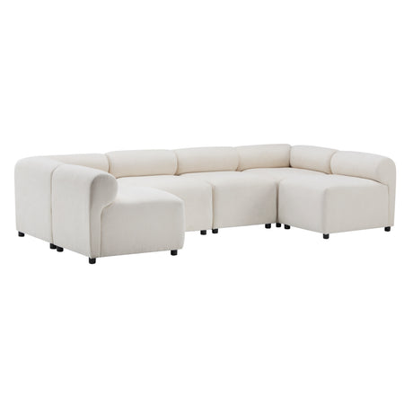 Evelyn 114 in.6-Piece U Shaped Modular Free Combination Sectional Chenille Sofa Couch for Living Rooms - sold by Home Elegance USA