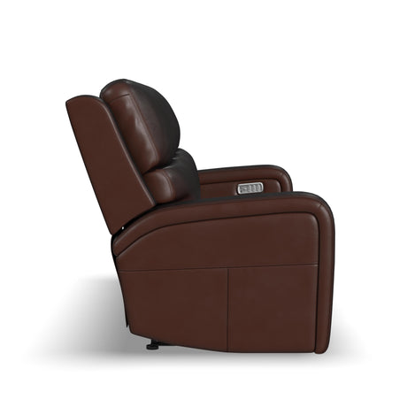 Oasis Power Reclining Sofa With Power Headrests, Lumbar, Heat & Massage - Truffle | Flexsteel