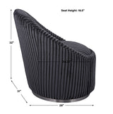 Crue Fabric Swivel Chair - Dark Gray by Uttermost - View 9
