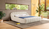 Yolonda - Modern Off-White Fabric Bed-eastern - View Image 1