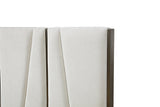 Nixa - Modern Beige Velvet + Brushed Bronze Bed-queen - View Image 1