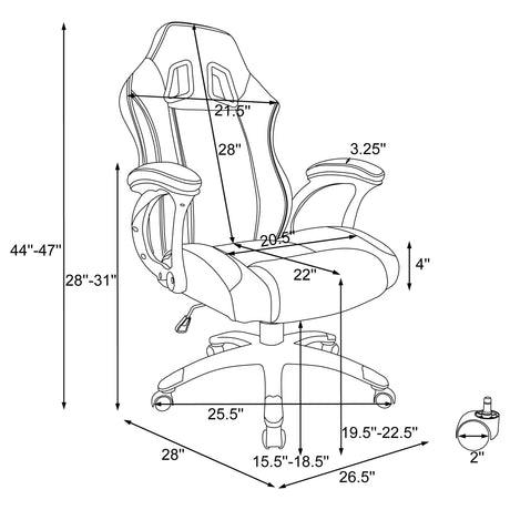 Office Chair - Roger Adjustable Height Office Chair Black and Grey