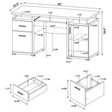 Computer Desk - Tracy 2-drawer Computer Desk Cappuccino