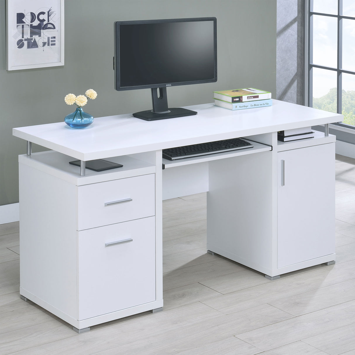 Computer Desk - Tracy 2-drawer Computer Desk White