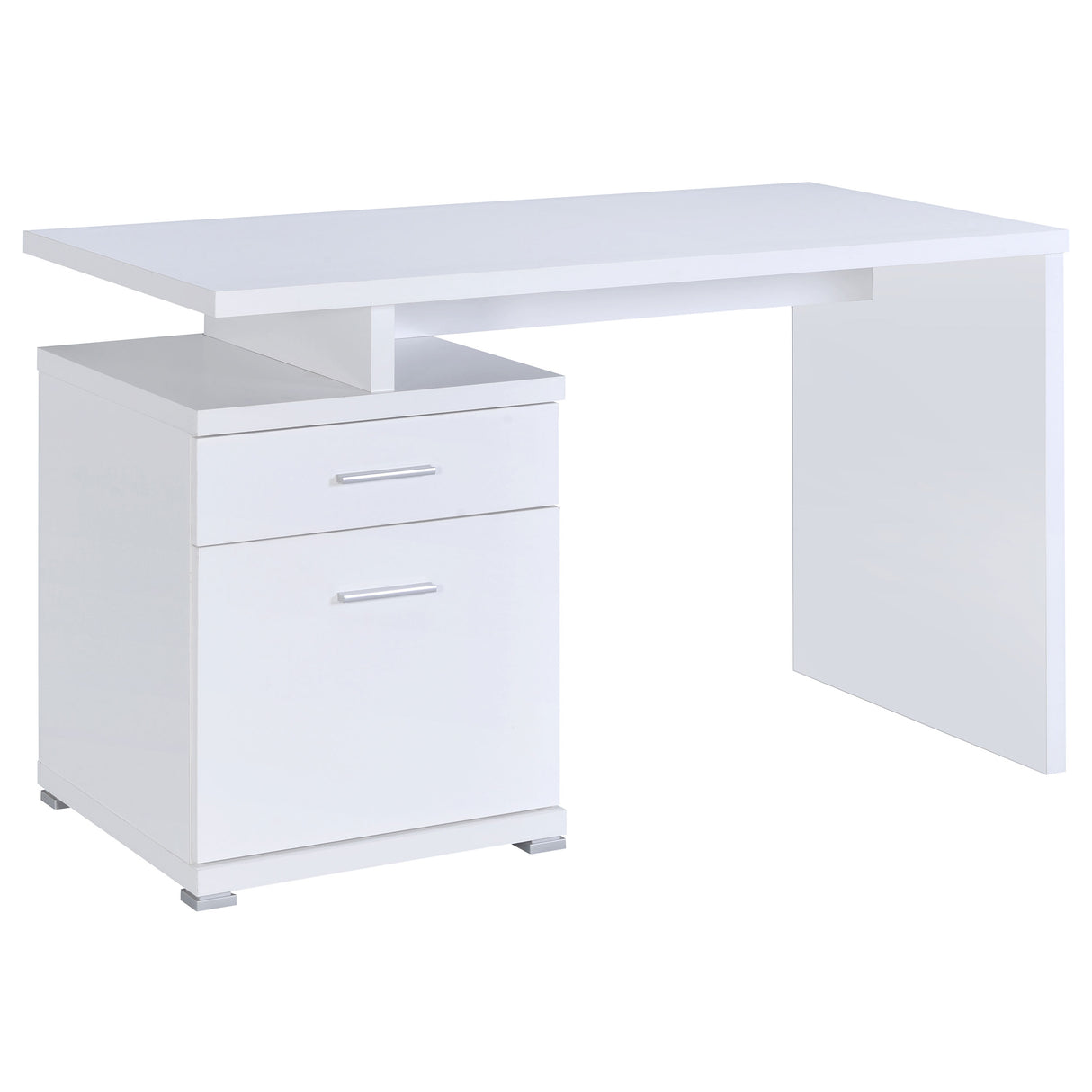 Computer Desk - Irving 2-drawer Office Desk with Cabinet White