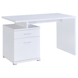 Computer Desk - Irving 2-drawer Office Desk with Cabinet White