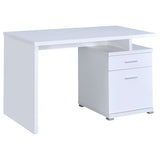 Computer Desk - Irving 2-drawer Office Desk with Cabinet White