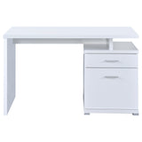 Computer Desk - Irving 2-drawer Office Desk with Cabinet White