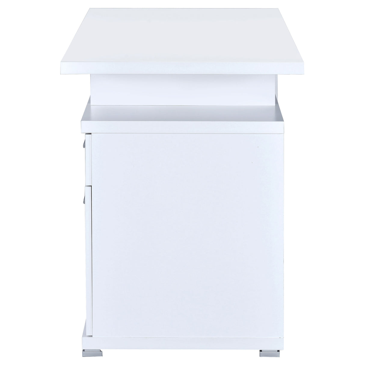 Computer Desk - Irving 2-drawer Office Desk with Cabinet White