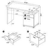 Computer Desk - Irving 2-drawer Office Desk with Cabinet White