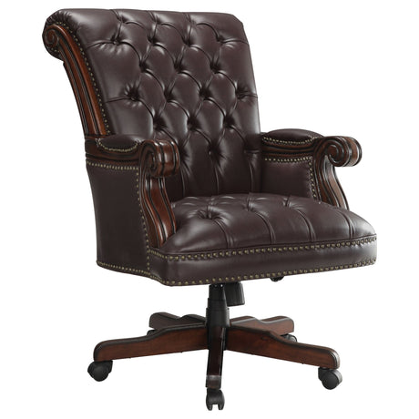 Calloway Tufted Adjustable Height Office Chair Dark Brown | Coaster | Home Elegance USA