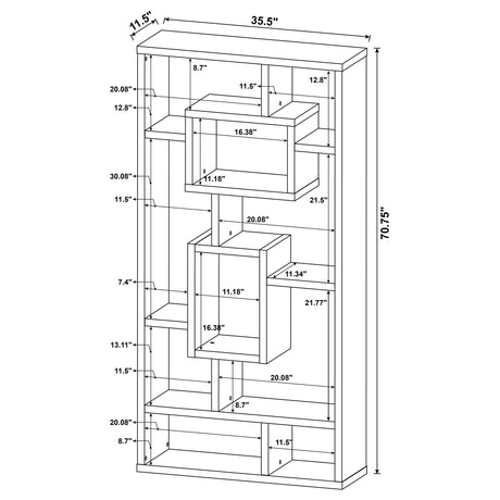 Bookcase - Howie 10-shelf Bookcase White