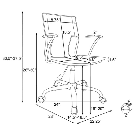 Office Chair - Himari Adjustable Height Office Chair Black and Chrome