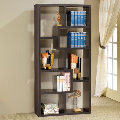 Bookcase - Theo 10-shelf Bookcase Cappuccino