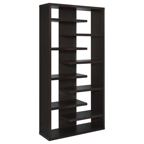 Altmark Bookcase with Staggered Floating Shelves Cappuccino | Coaster - 800265 - Home Elegance USA - 1