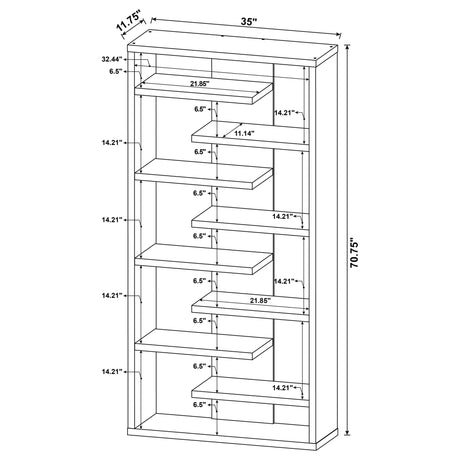 Altmark Bookcase with Staggered Floating Shelves Cappuccino | Coaster - 800265 - Home Elegance USA - 8