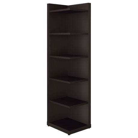 Alder 6 - tier Corner Bookcase Cappuccino | Coaster - 800270 - Home Elegance USA - 2