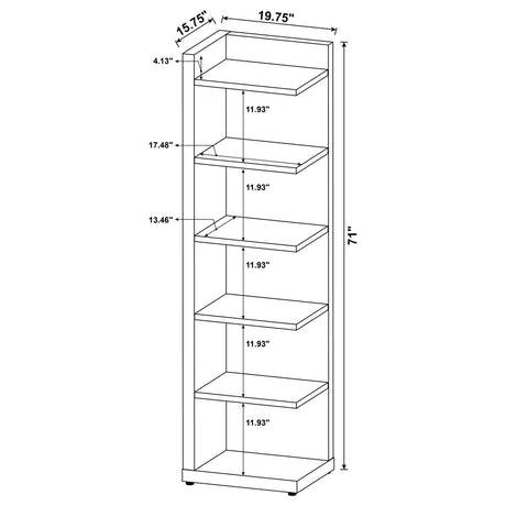 Alder 6 - tier Corner Bookcase Cappuccino | Coaster - 800270 - Home Elegance USA - 8